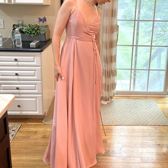 Fame & Partners Blush Strappy Wrap Dress Size 2 - Picture 2 of 8